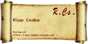 Ripp Csaba névjegykártya